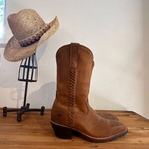 Wrangler Womens Size 6 Cowgirl Boot Leather Square Toe